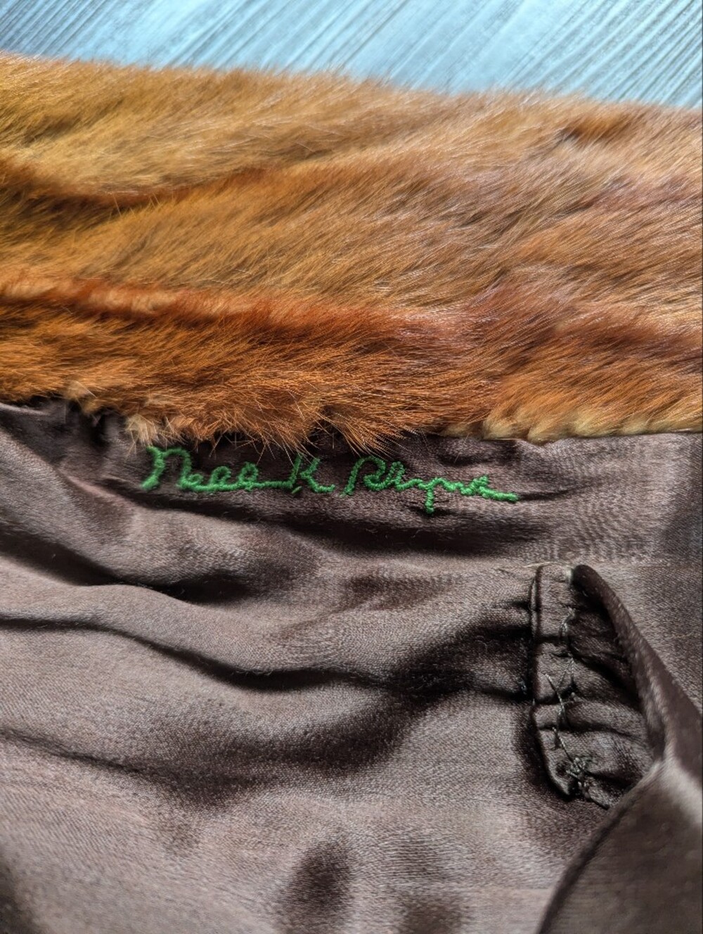 VTG 50s/60s French Room Belk's Charlotte Fur Overcoat Brown WInter Glam Large - Picture 6 of 10